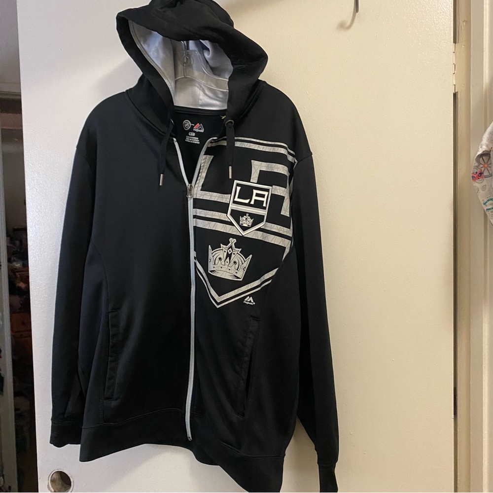 Majestic Black & Silver LA Kings Full-Zip Hoodie